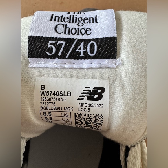 NWOB Womens New Balance 57/40 Black Sea Salt Chunky 80’s Retro Inspired Sneakers - Picture 7 of 11